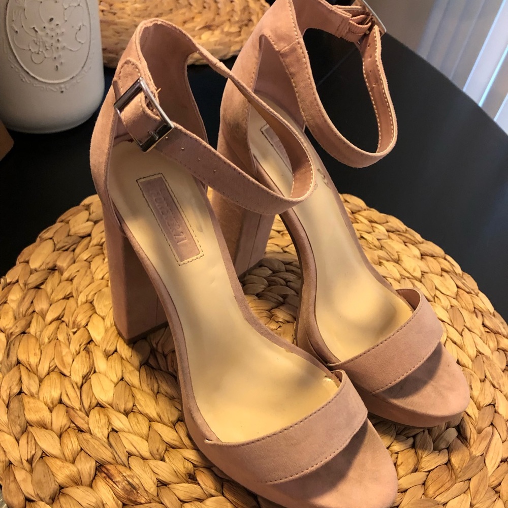 Nude Chunky Heels